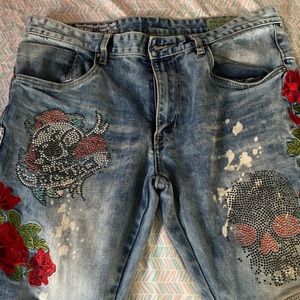 Used denim jeans